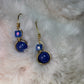 Midnight Current: blue crackle agate earring/pendant set