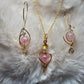 Glinda — Light of the Heart; crackle quartz crystal earrings
