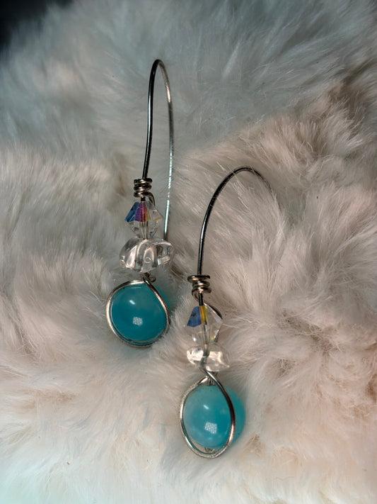 Heart of the Clear Sky:  Chroprase Earrings