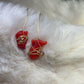 Flame of the sea: red coral earrings ￼