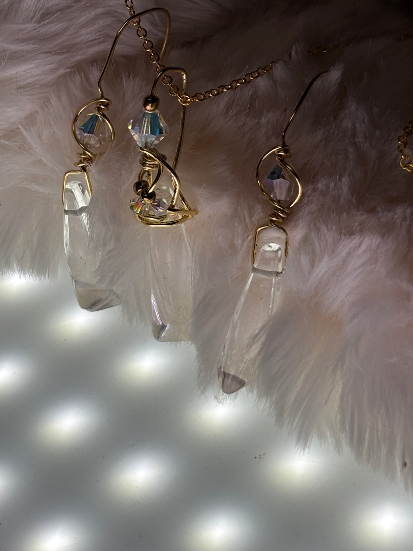 Starfall Icicle: Herkimer diamond earrings (set available)