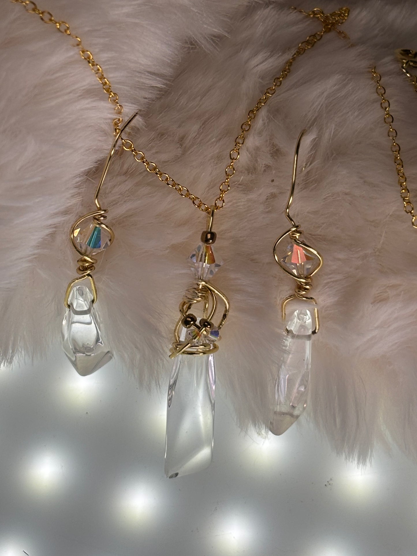 Starfall Icicle: Herkimer diamond earrings (set available)