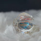 Crystal ring in silver: luminous radiance ￼￼