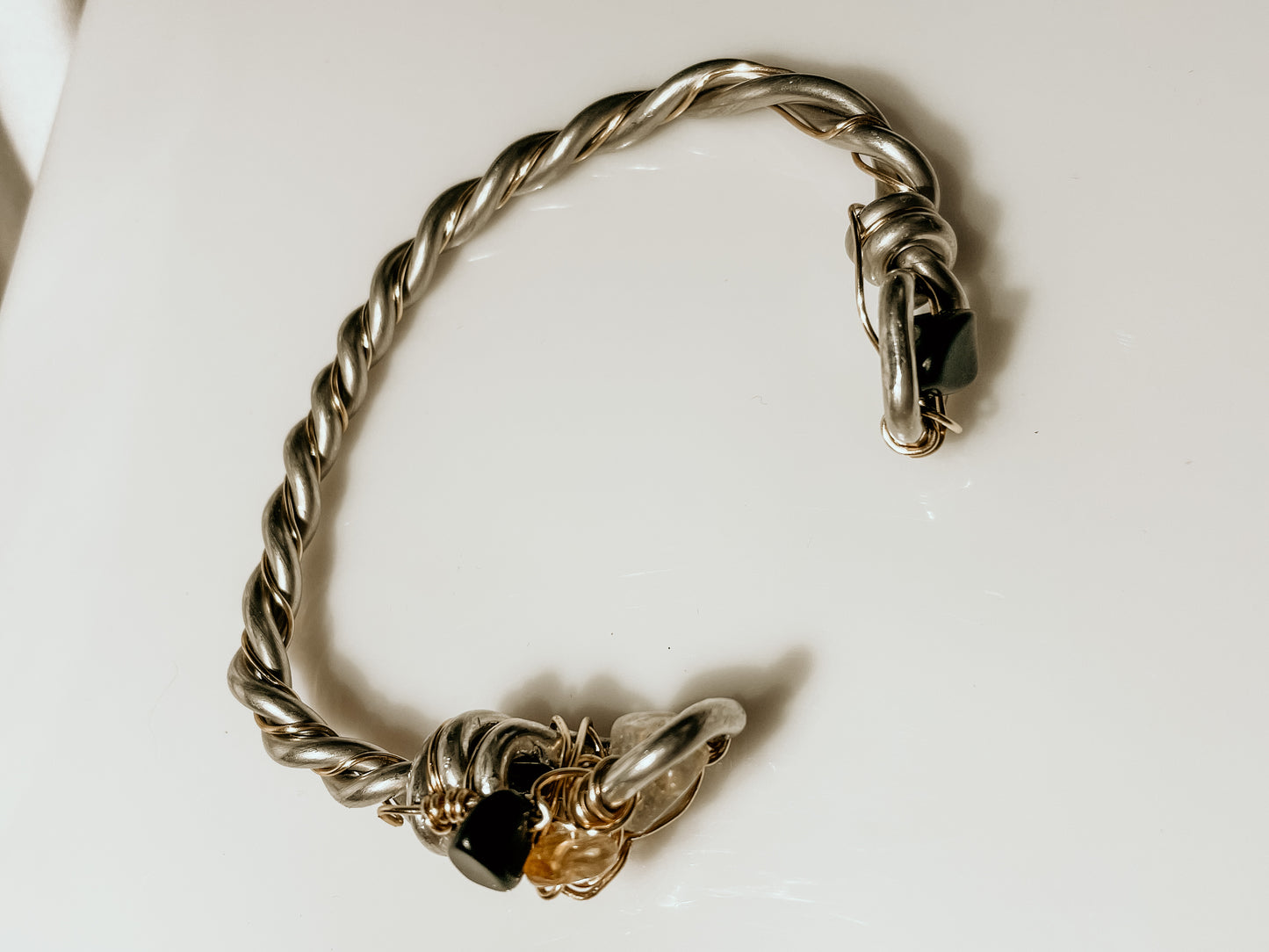 Black onyx & citrine twist