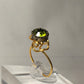 Peridot rhinestone ring