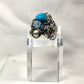 Turquoise moonstone & black onyx Ring