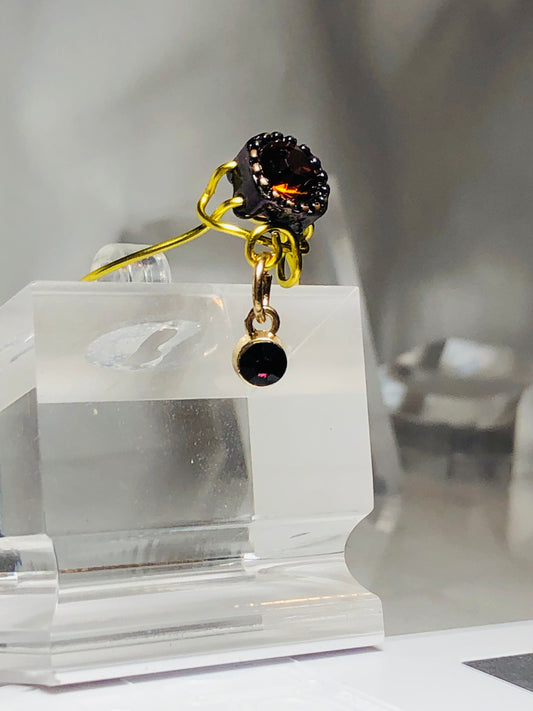 Citrine amethyst rhinestone ring