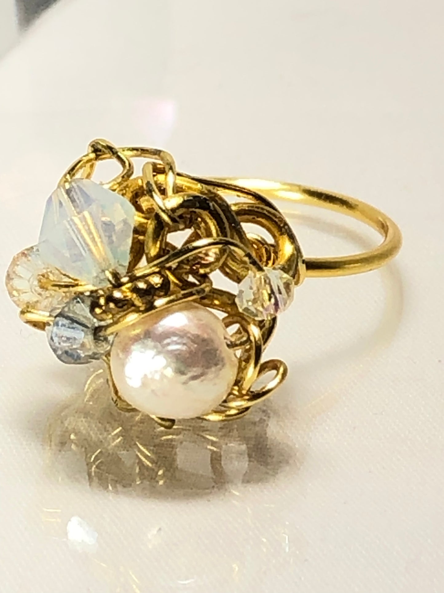 Sea Pearl with Moonstone Ring