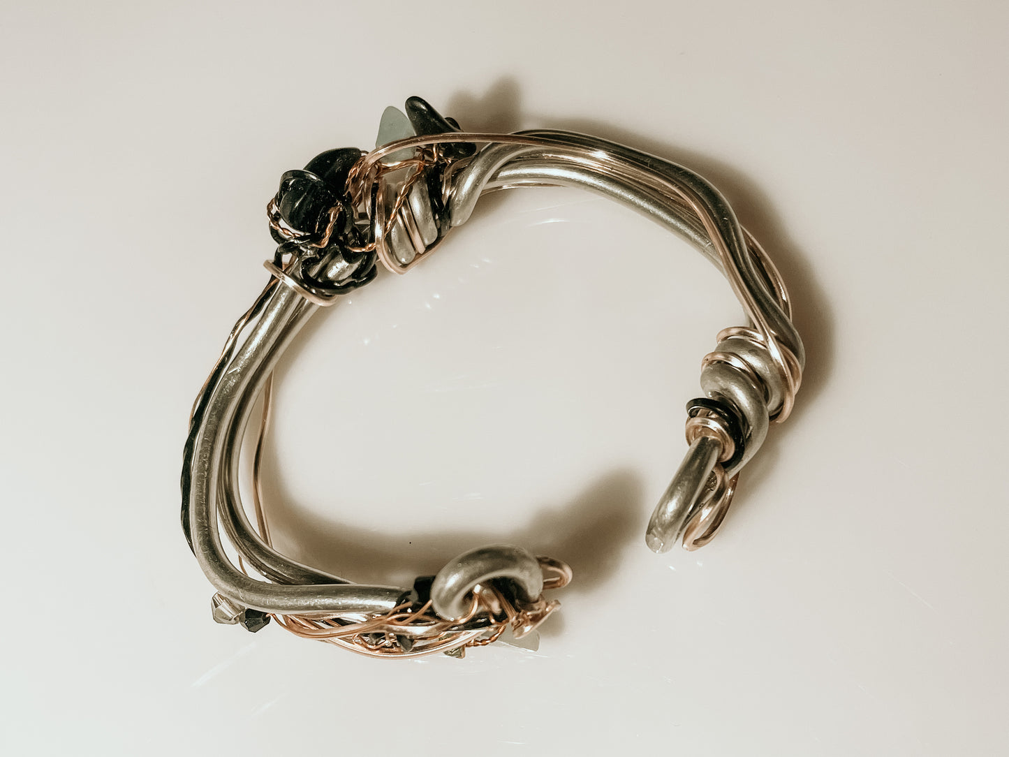 Rose gold black onyx