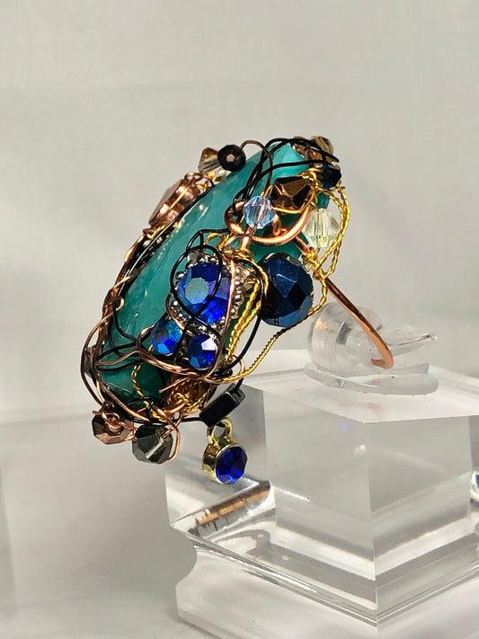 Teal Agate Ring