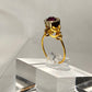 Golden amethyst rhinestone ring