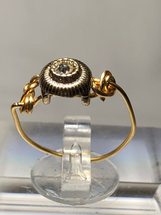 Golden rhinestone ring