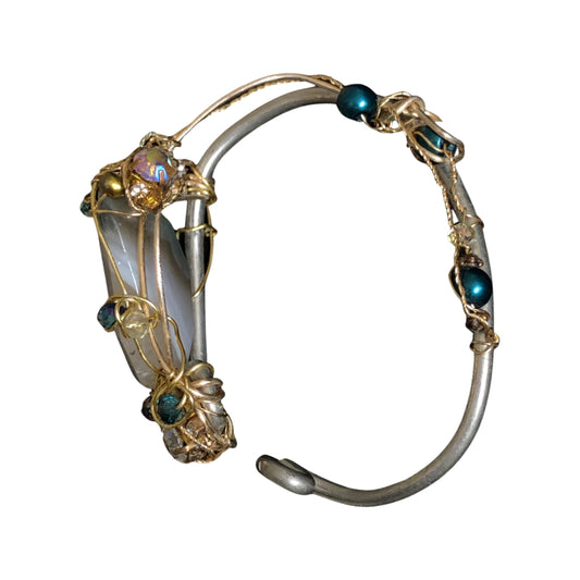 Agate rhinestone bracelet