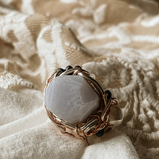 Blue Lace Agate Ring